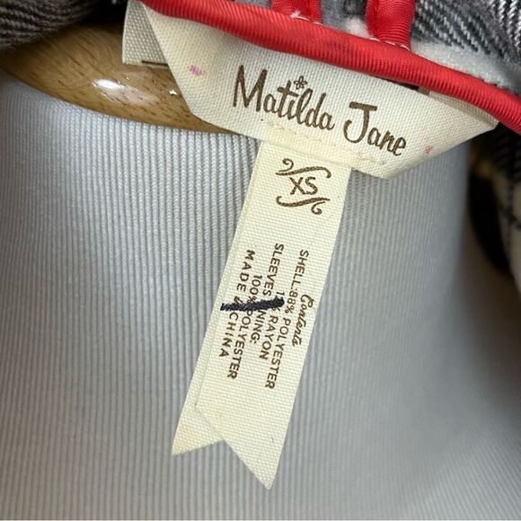 Matilda Jane Check It Twice Black / White Jacket Plaid Blanket Wrap XS/S - Picture 6 of 6